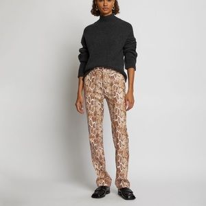LIKE NEW Proenza Schouler Faux Leather Snake Print Straight Leg Pants